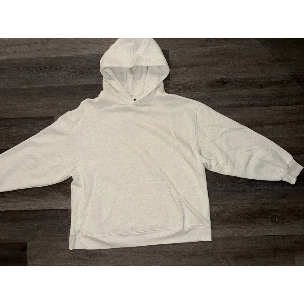 Women's Oversized Hooded Pullover Sweatshirt - Wild Fable Heather Gray XXL - Picture 7 of 12